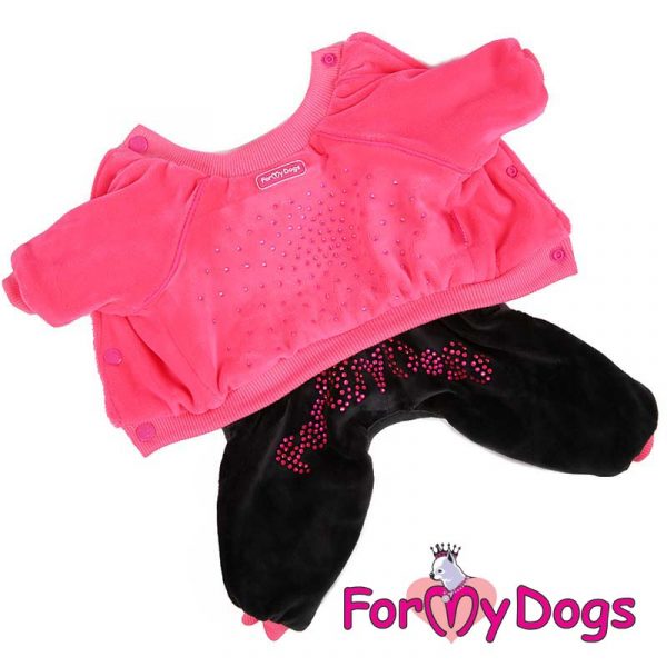 velour suit for dogs in pink kc-004