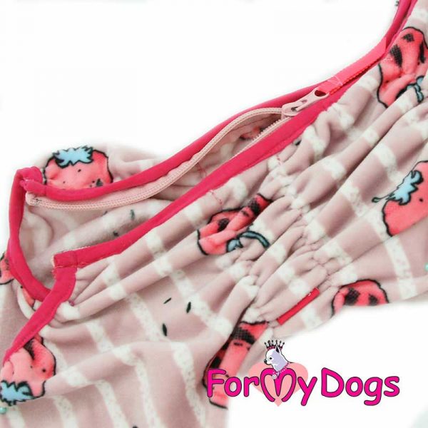 female overall for dogs in pink 7