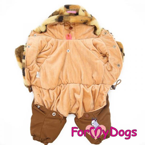 warm overall for male dogs in brown 13