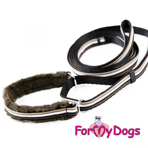 collar with leash in black op-001